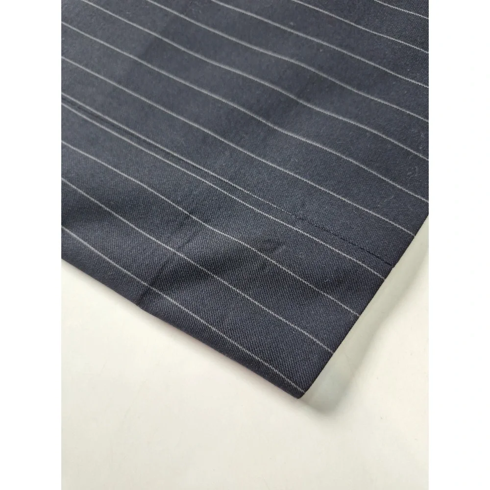 Paul Fredrick Mens Navy Pinstripe Wool Sports Coat 42R 2 Button Blazer USA